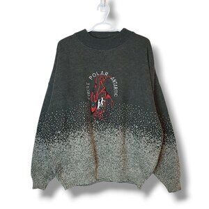 Vintage 90s Penguin Antarctic Nature Knit Sweater Green Size XL